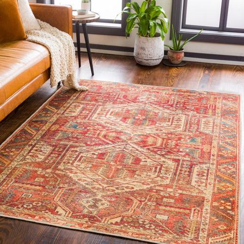 Art of Knot Bluma Orange Traditional 9'*12' Machine Washable Area Rug