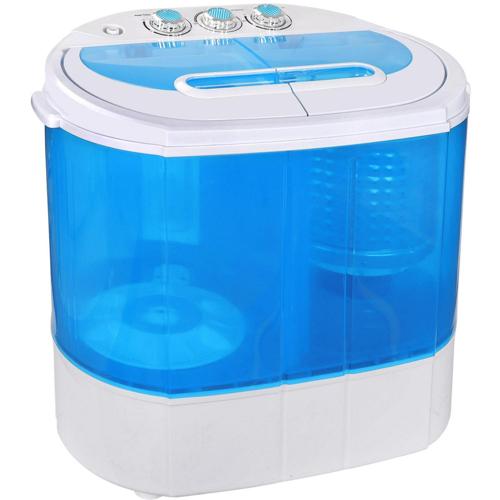 ZENY Portable Washing Machine Mini Twin Tub Washing Machine with Washer and Spinner, Gravity Drain Pump, 9.9lbs Capacity