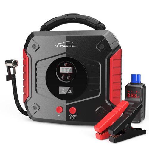 Yaber YA30 Jump Starter with Air Compressor 150 PSI 2500A Peak 24800mAh Battery 12V Car Pack Super Safe