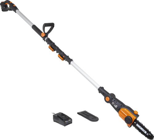 worx WG349 POWER SHARE 20V 8in. Cordless Pole Saw with 13 ft Reach, 3 Position Head, Rotating Handle (Battery and Charger Included)