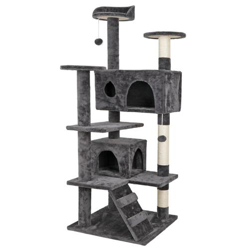 ZENY 53 Cat Tree Multi-Levels Condos Scratching Post Tower Play House, Dark Gray
