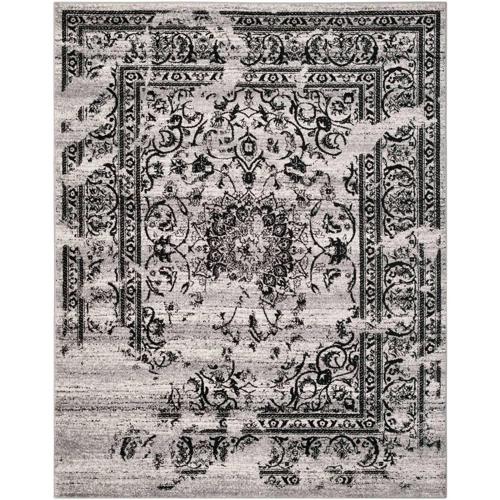 Traditional Rug - Adirondack Polypropylene -Silver/Black-Color:Silver/Black,Design:Traditional,Shape:Oversized,Size:15'L*11'W
