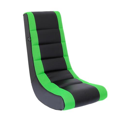 The Crew Furniture Classic Video Rocker Gaming Chair Faux Leather Mesh Black/Green