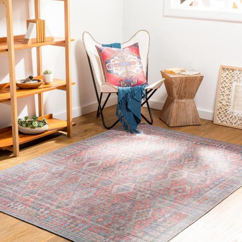 Art of Knot Faiga Red Traditional 9'*12' Machine Washable Area Rug