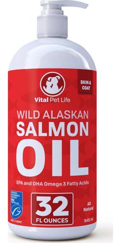 Vital Pet Life Salmon Oil for Dogs and Cats, Supports Healthy Skin Coat and Joints, Natural Allergy and Inflammation Defense, 32 oz.