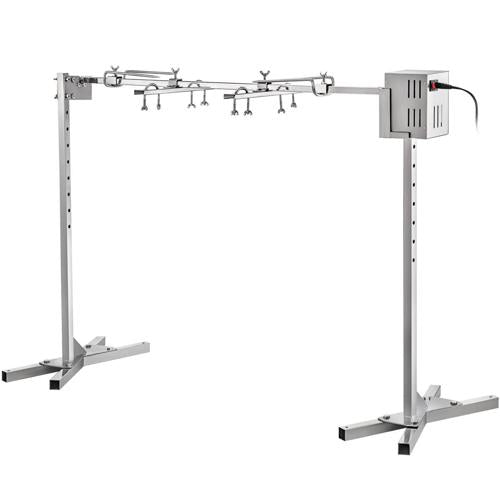 VEVOR 46" Electric BBQ Rotisserie Kit 125 lbs Capacity Stainless Steel Grill Automatic 45W Motor and Height Adjustable for Pig Lamb Outdoor Party Campfire Barbecue, Silver