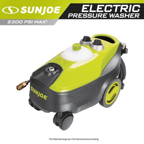 Sun Joe SPX3220 Follow-Along 4-Wheeled Electric Pressure Washer , w/ Pressure-Select High-Low Technology, 5-Quick Connect Nozzles, and Onboard Soap Tank , 2300 PSI Max* , 1.6 GPM Max*