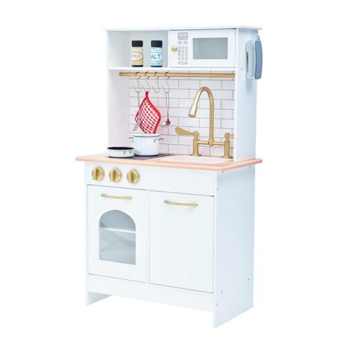 Teamson Kids Little Chef Boston Classic Kids Kitchen Playset, White/Natural