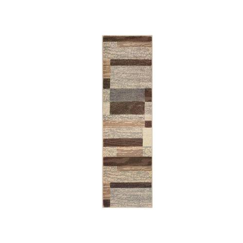 Superior Mid-Century Modern Geometric Patchwork Indoor Runner Rug, Slate, 2'6*10'