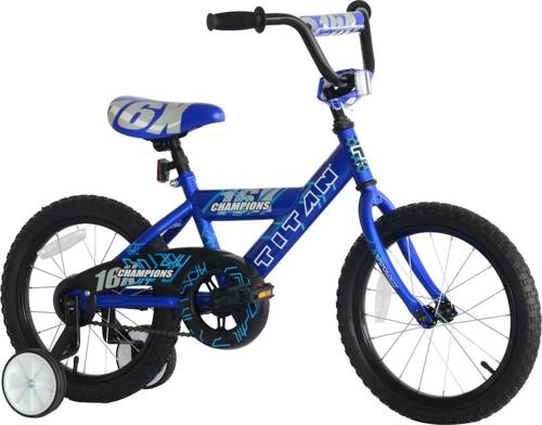Titan Champion Boys BMX Bike with Training Wheels, 16 In. Blue