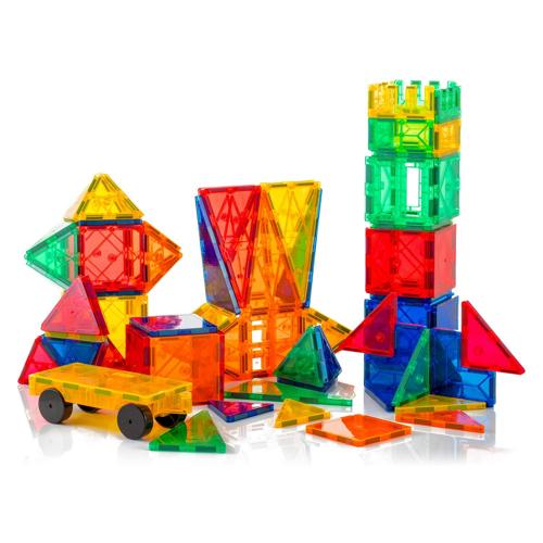 Tytan Magnetic Learning Tiles 120 Piece Building Set Focused on STEM Education w/ Included Car and Carrying Bag
