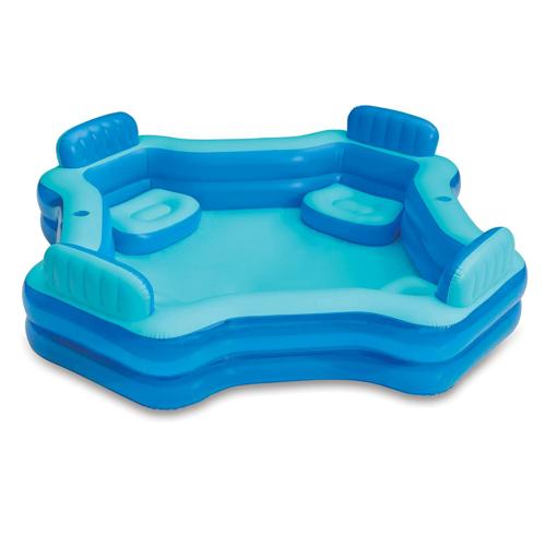 Square Inflatable Deluxe Comfort Family Pool, Blue, Ages 6 and Up, Unisex