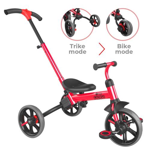 Yvolution Velo Flippa 4-in-1 Trike to Balance Bike 2-5 Years (Red) Unisex