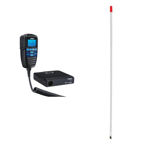 Uniden CMX760 40-CH Off-Road Compact CB Radio and Tram 4-W-HC Fiberglass CB Antenna