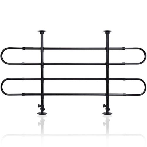 Zone Tech Car Pet Barrier - Universal Adjustable Heavy Duty Portable Sturdy Safety Black Travel Barrier for Car SUV