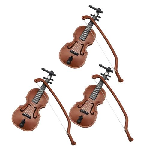 3pcs Mini Simulation Violins Photograph Model Creative Adornment Miniature Toy House Accessories