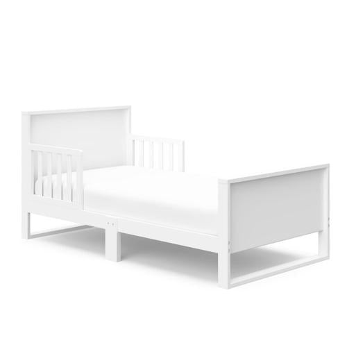 Storkcraft Slumber Single Wood Toddler Bed, Guardrails Included White