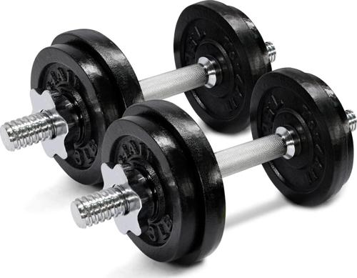 Yes4All 50 lbs Adjustable Dumbbell Weight Set, Cast Iron Dumbbell, Pair