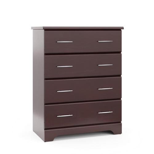 Storkcraft Brookside 4 Drawer Modern Vertical Dresser Espresso Finish