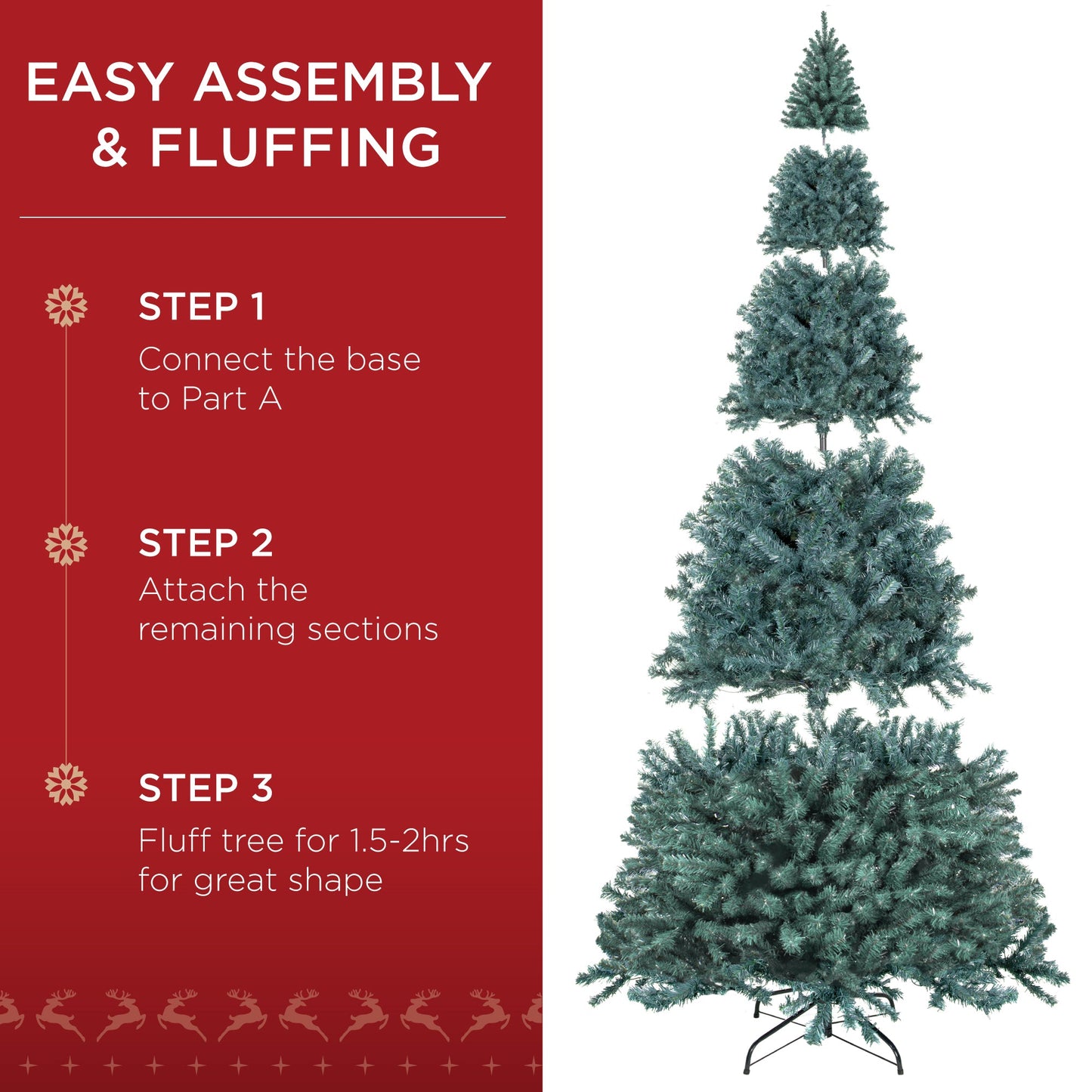 Unlit Artificial Blue Spruce Christmas Tree, w/Easy Assembly