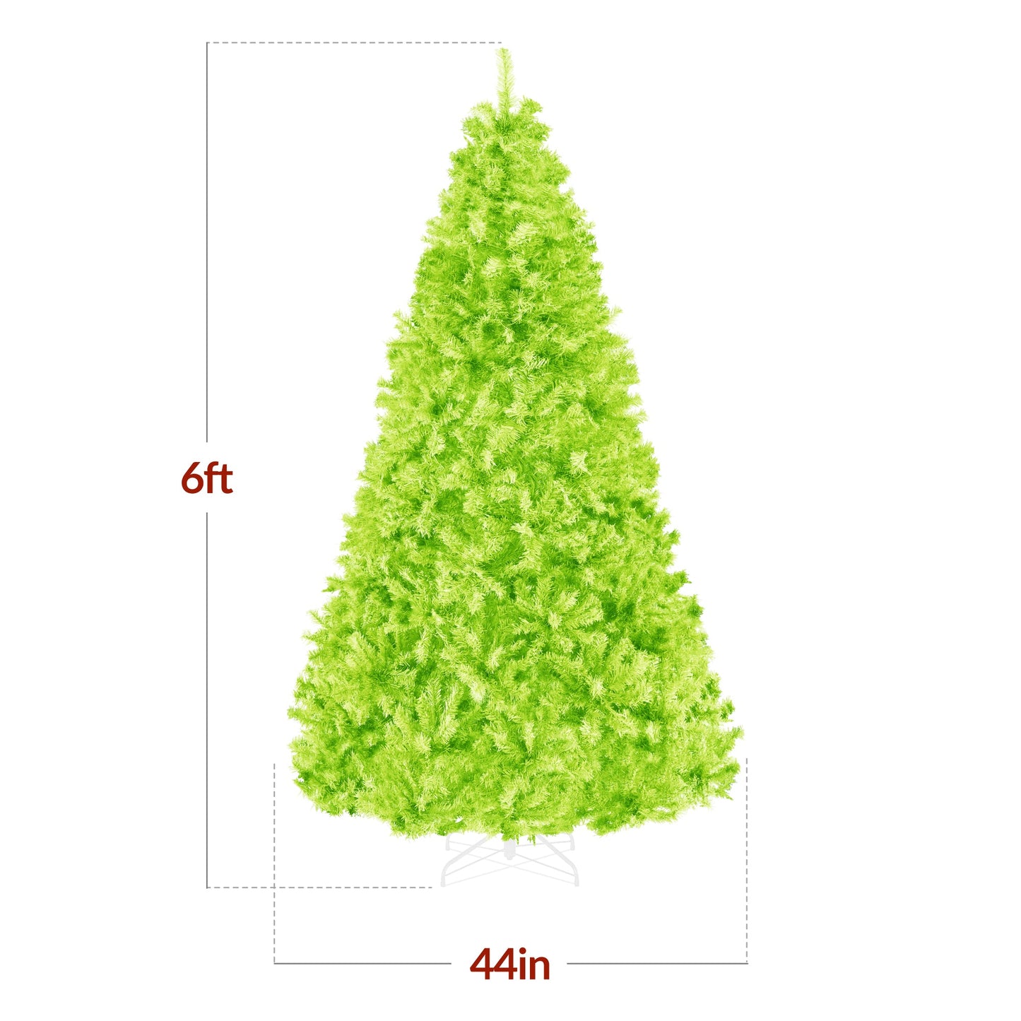 Artificial Lime Green Christmas Tree, Unlit Pine Design w/Easy Assembly