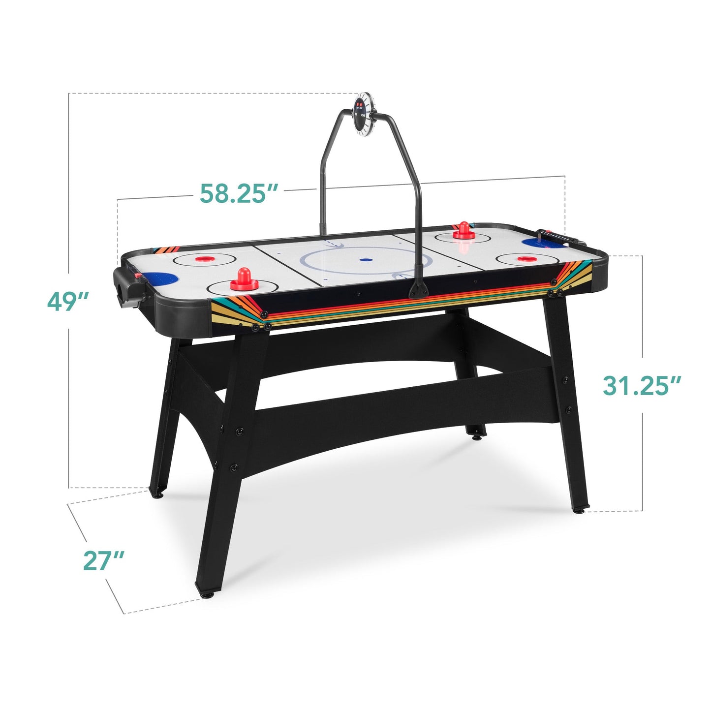Air Hockey Game Table w/ LED Lights, Scoreboard, Powerful Motor - 54in