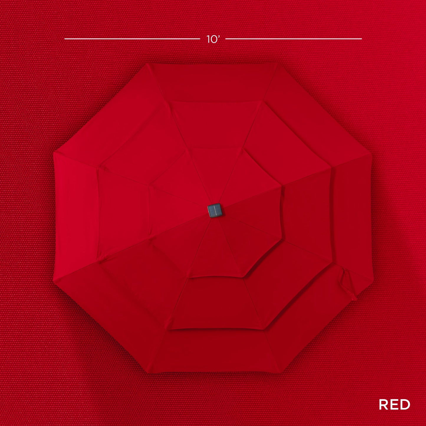 3-Tier Solar Patio Umbrella w/ LED Lights, Tilt Adjustment, Crank - 10ft