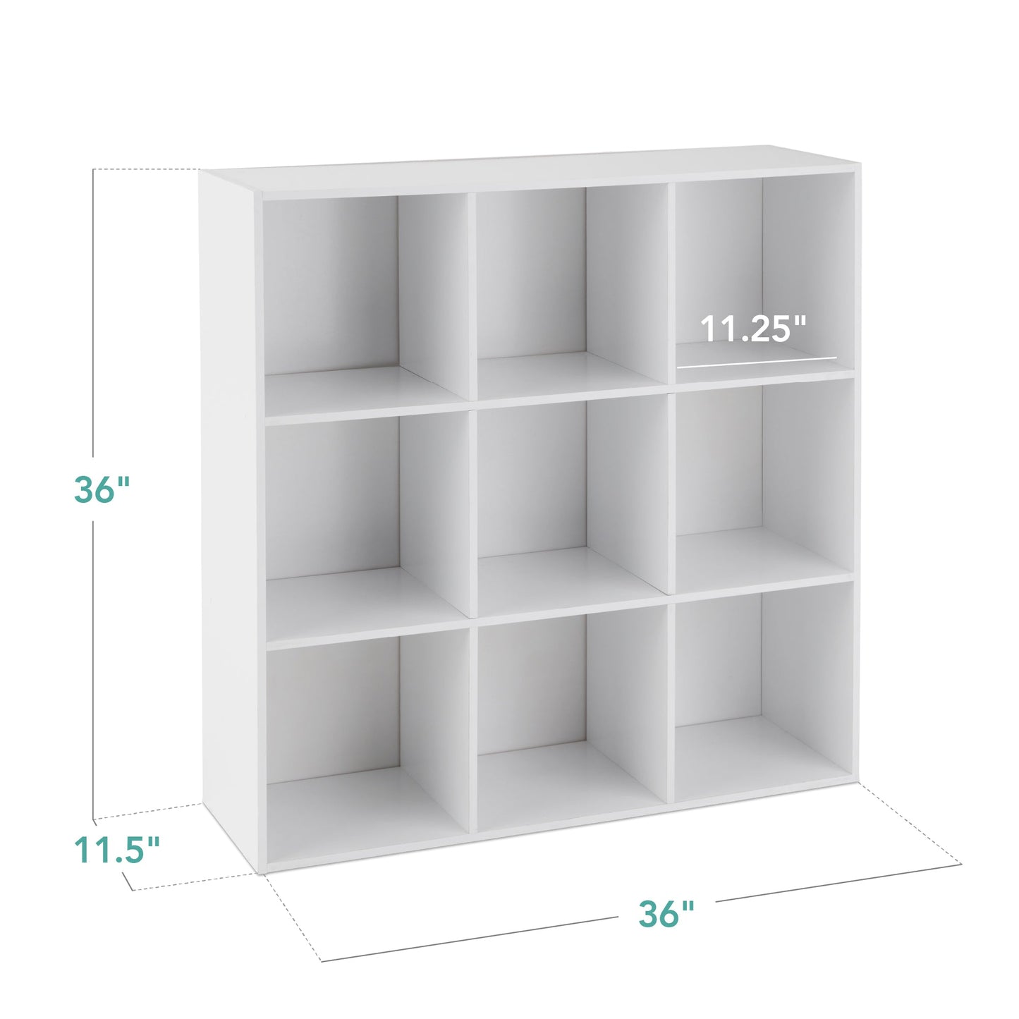 9-Cube Bookshelf Storage Display w/ 3 Removable Panels, Customizable Design