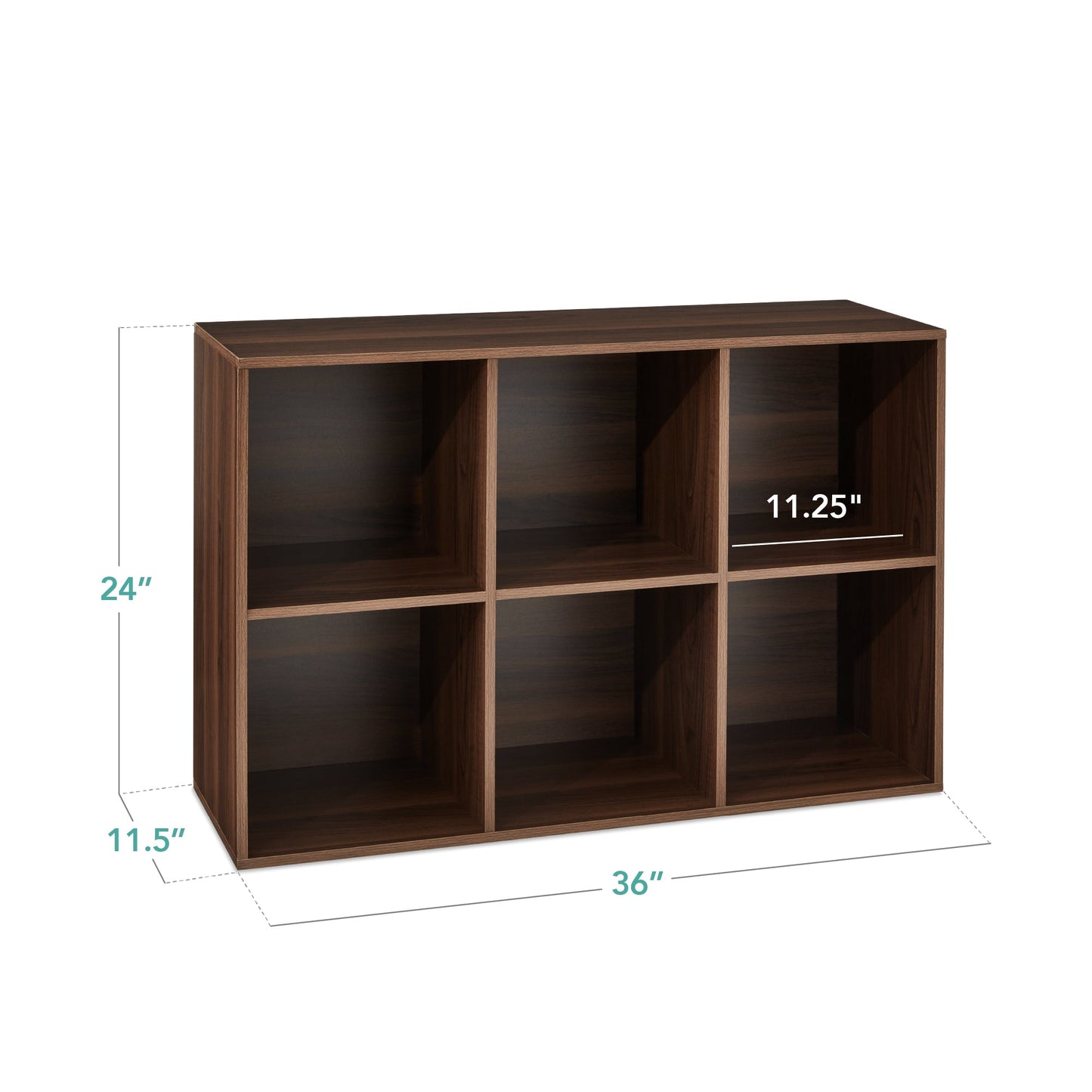 6-Cube Bookshelf, 11in Storage Display w/ Removable Panels, Customizable