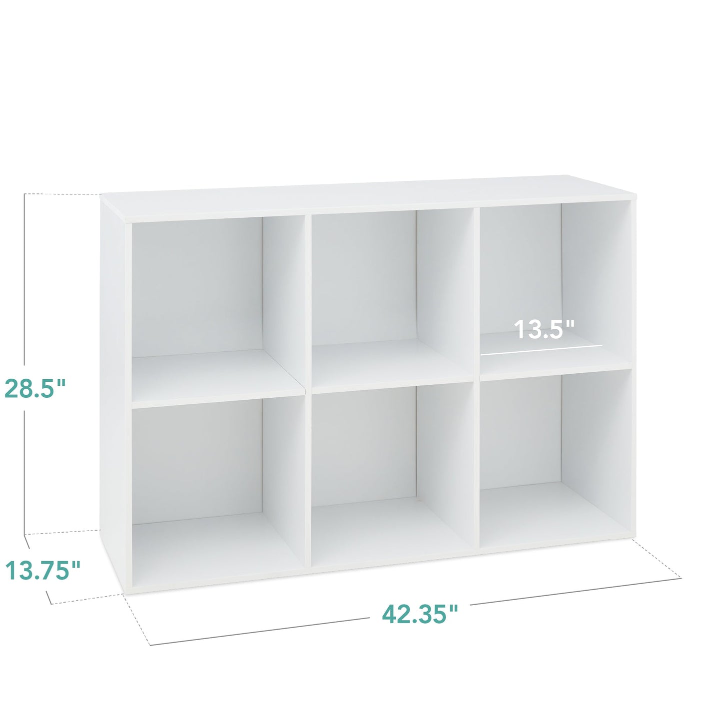 6-Cube Bookshelf, 13.5in Storage Display w/ Removable Panels, Customizable