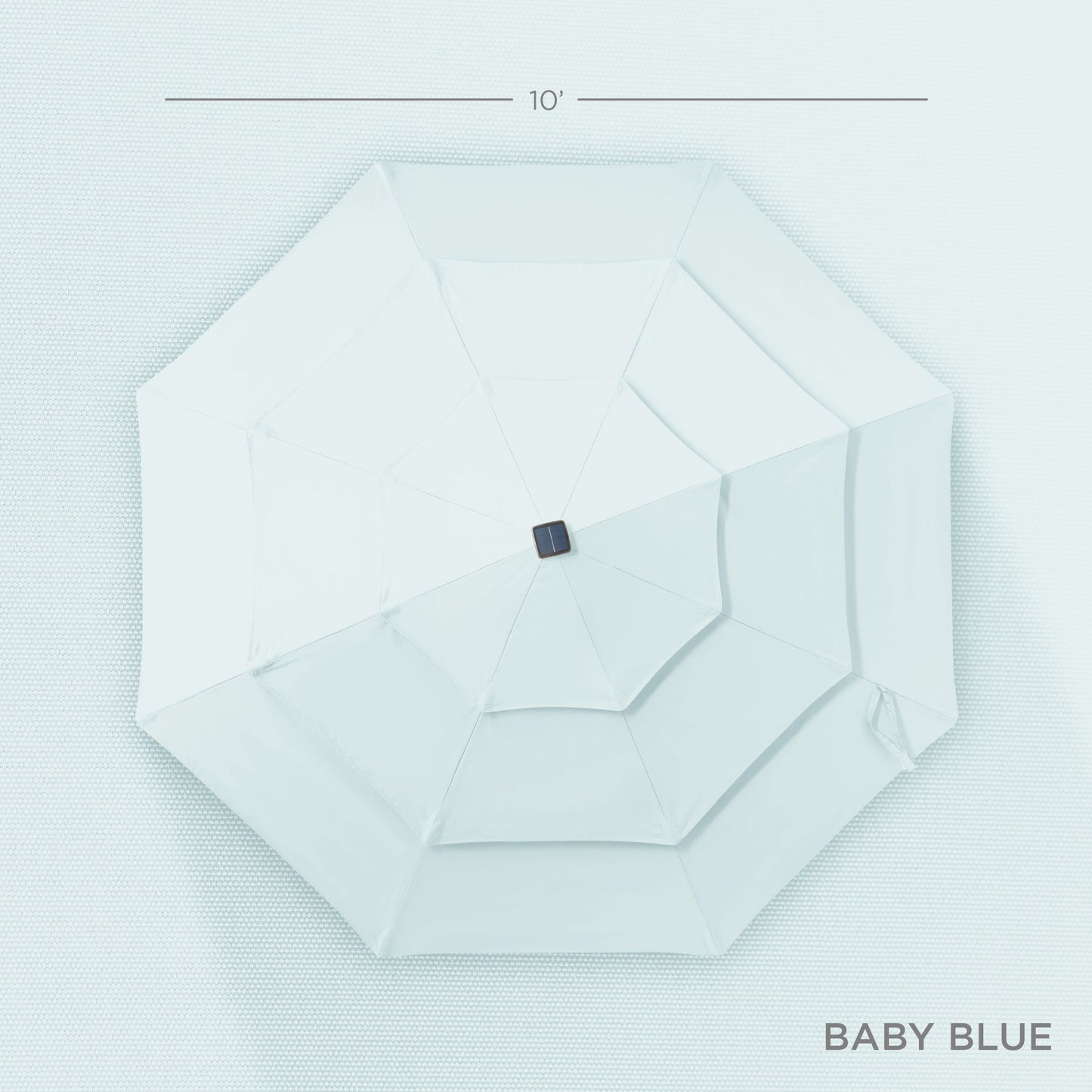 3-Tier Solar Patio Umbrella w/ LED Lights, Tilt Adjustment, Crank - 10ft