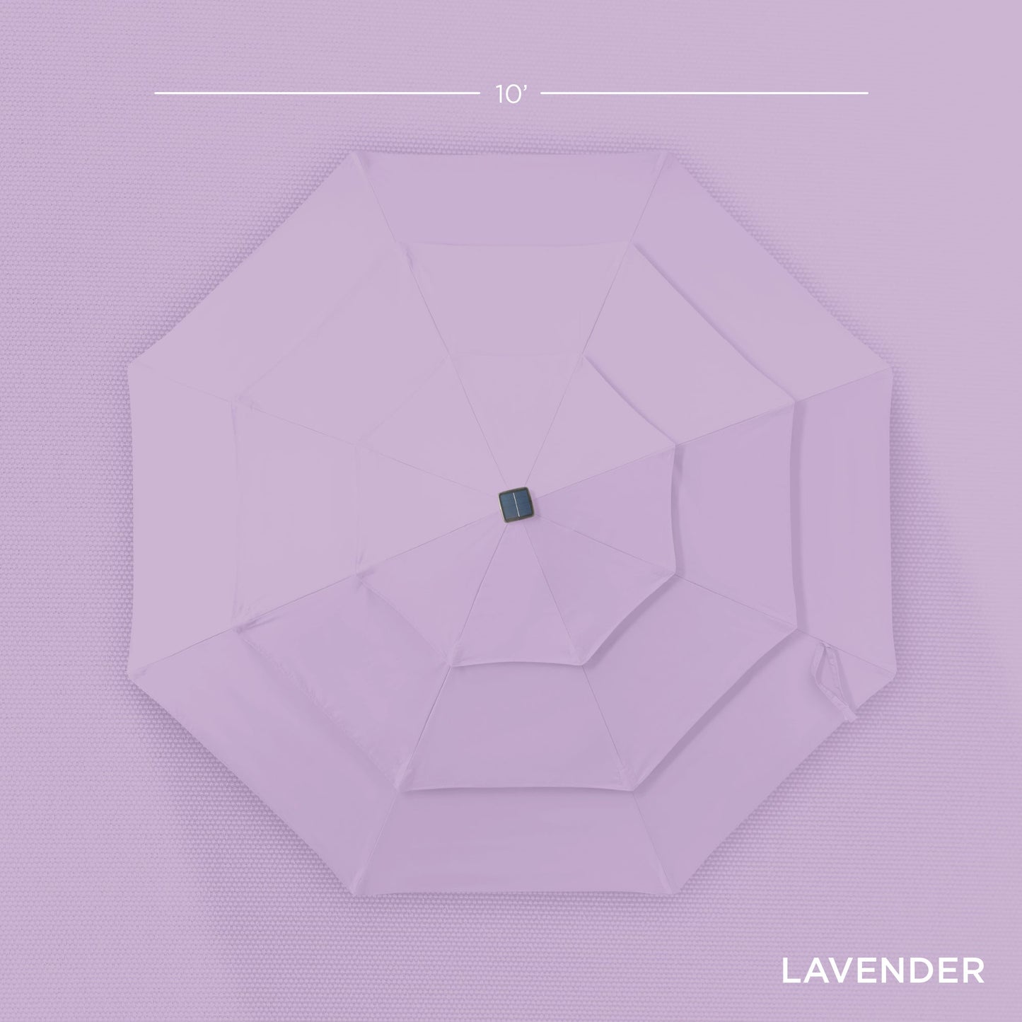 3-Tier Solar Patio Umbrella w/ LED Lights, Tilt Adjustment, Crank - 10ft