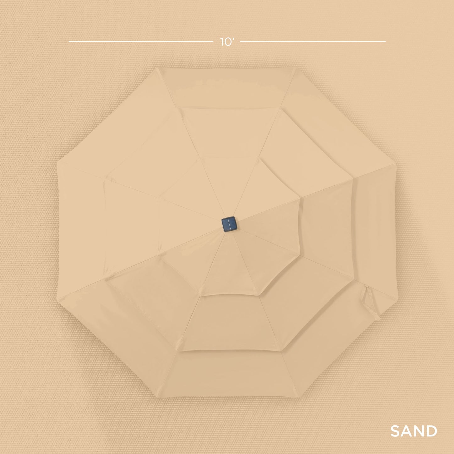 3-Tier Solar Patio Umbrella w/ LED Lights, Tilt Adjustment, Crank - 10ft