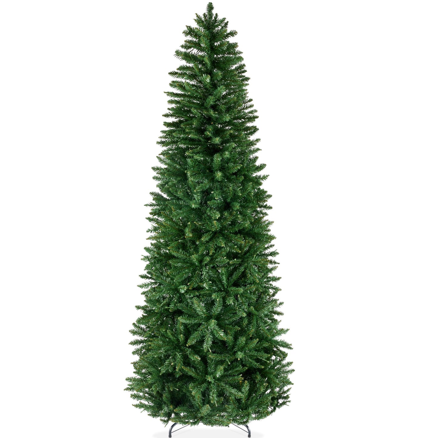 Unlit Spruce Pencil Christmas Tree w/ Folding Metal Base