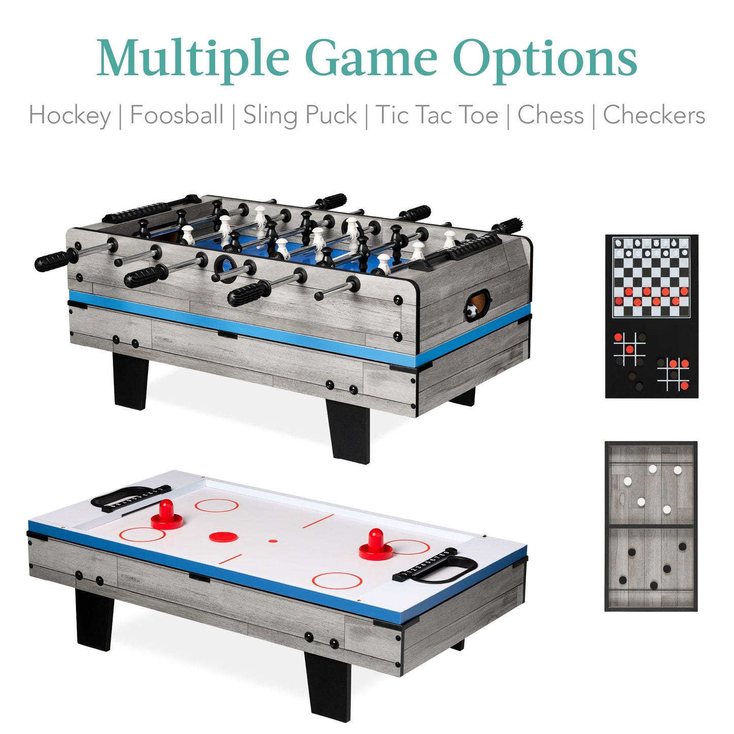 11-in-1 Combo Game Set w/ Ping Pong, Foosball, Air Hockey, 5 Storage Bags