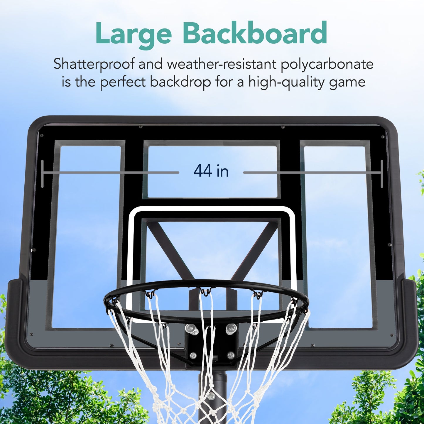 Adjustable Regulation-Size Basketball Hoop w/ Fillable Base, 2 Wheels