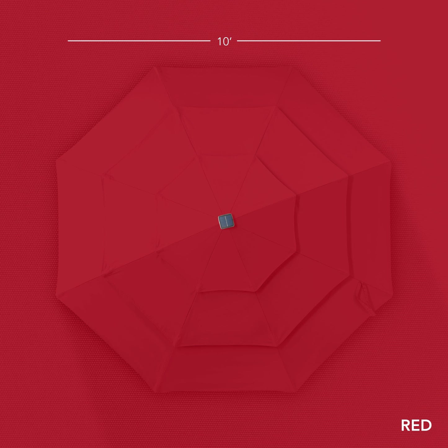 3-Tier Woodgrain Pattern Solar Patio Umbrella, Tilt Adjustment - 10ft