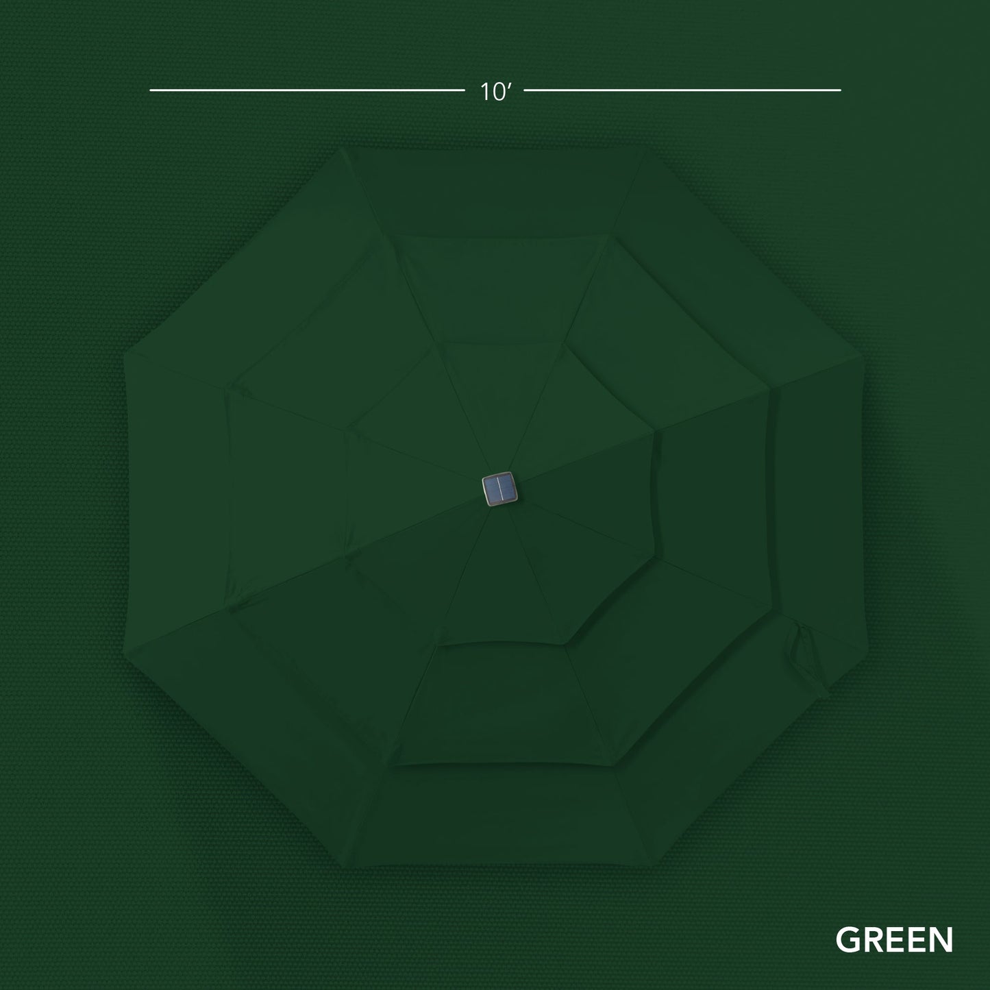 3-Tier Woodgrain Pattern Solar Patio Umbrella, Tilt Adjustment - 10ft