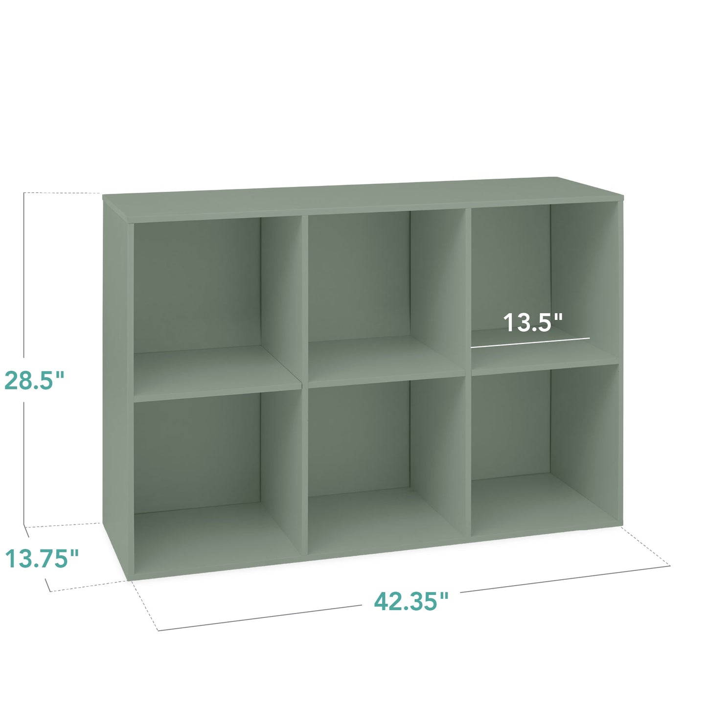 6-Cube Bookshelf, 13.5in Storage Display w/ Removable Panels, Customizable