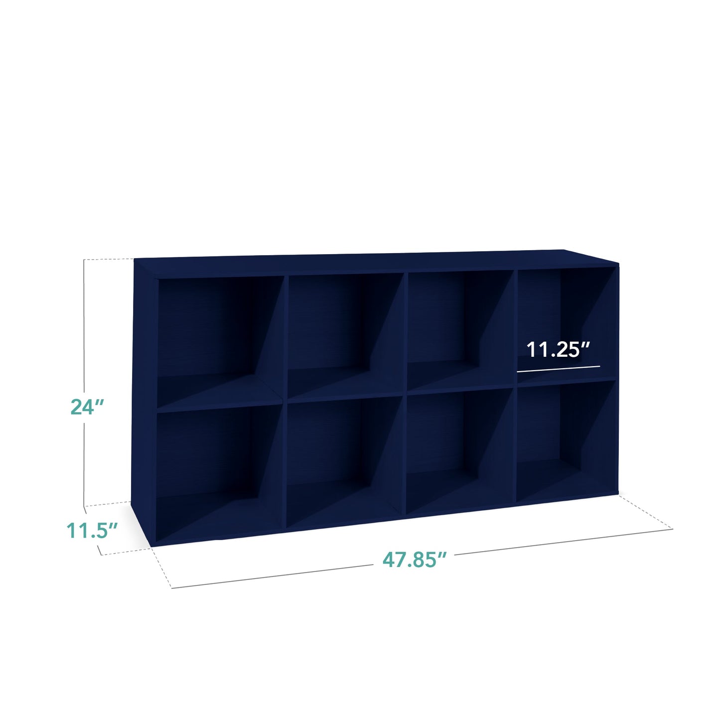 8-Cube Bookshelf, 11in Storage Display w/ Removable Panels, Customizable