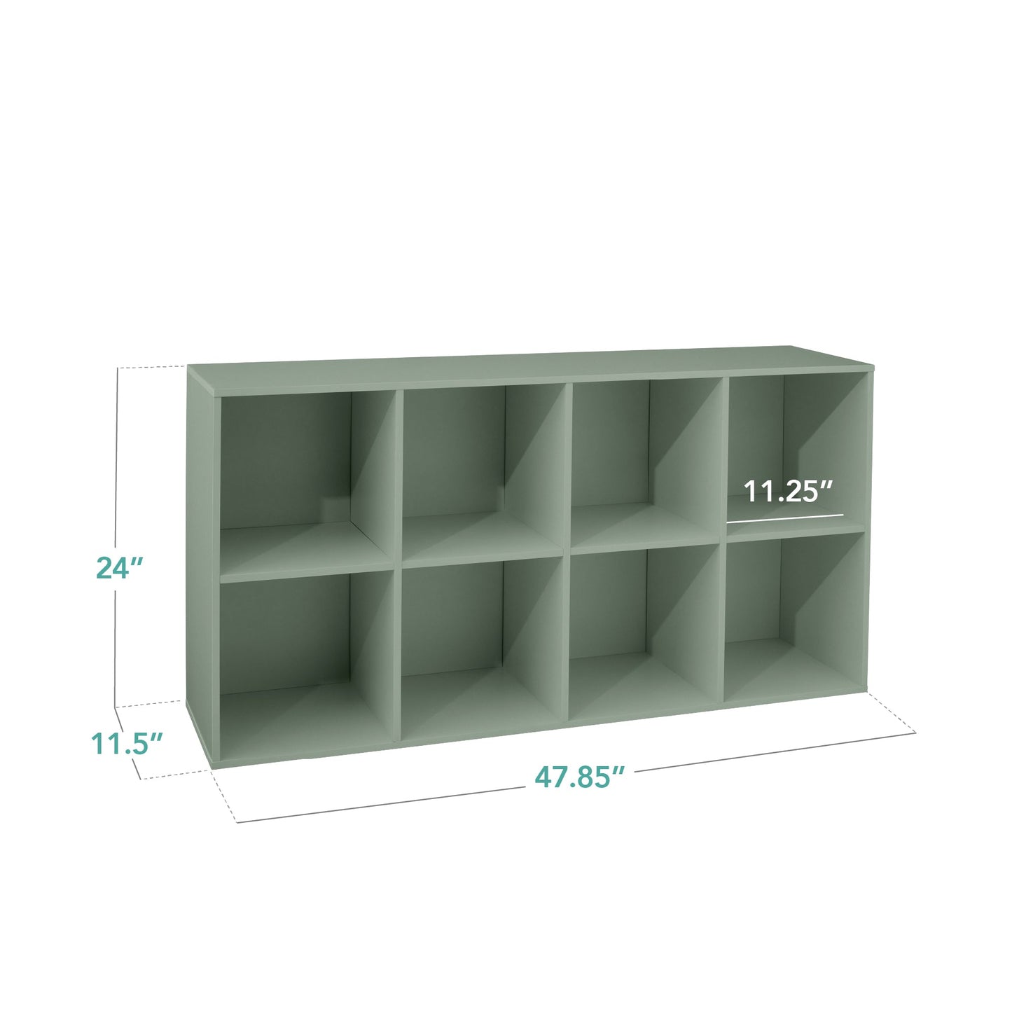 8-Cube Bookshelf, 11in Storage Display w/ Removable Panels, Customizable