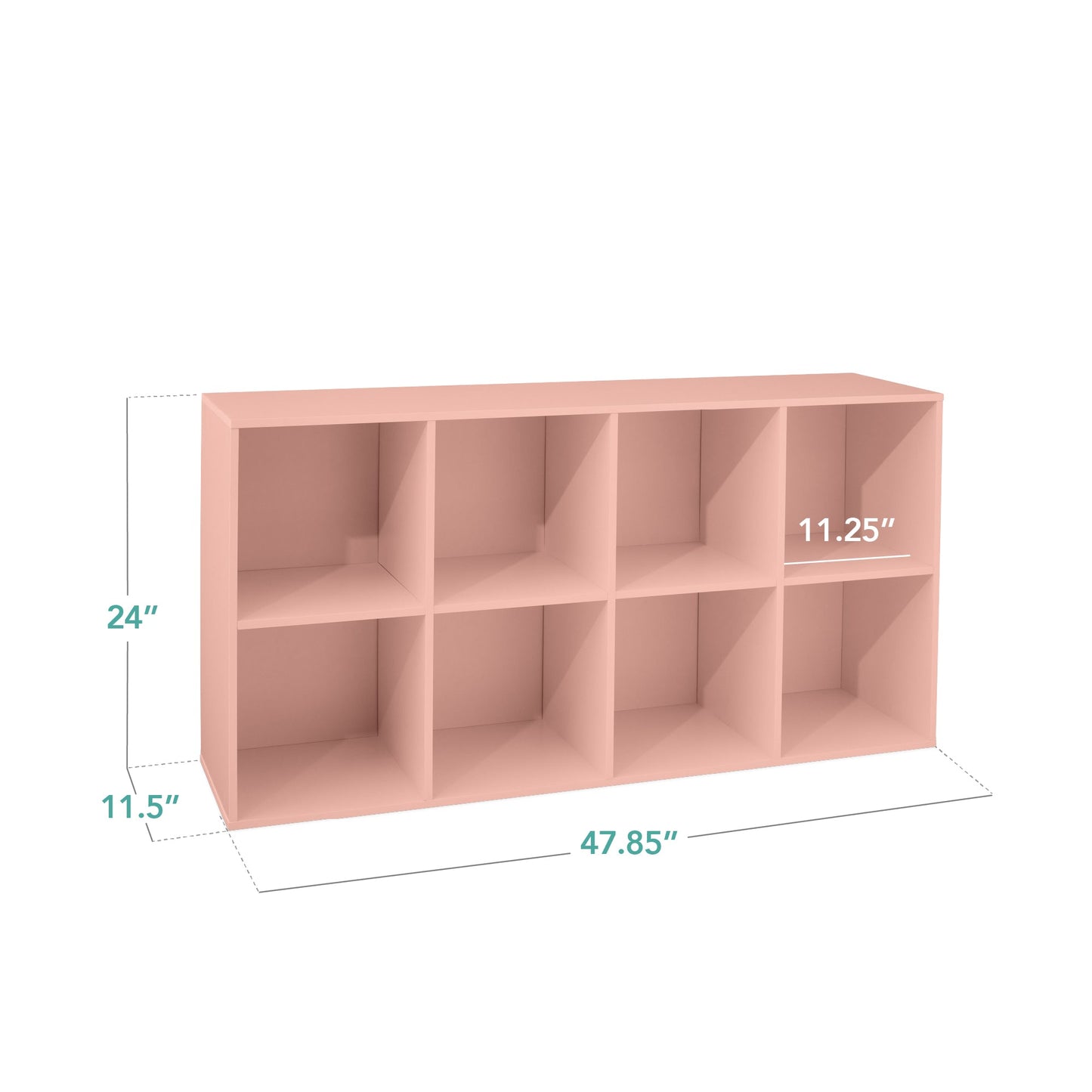 8-Cube Bookshelf, 11in Storage Display w/ Removable Panels, Customizable
