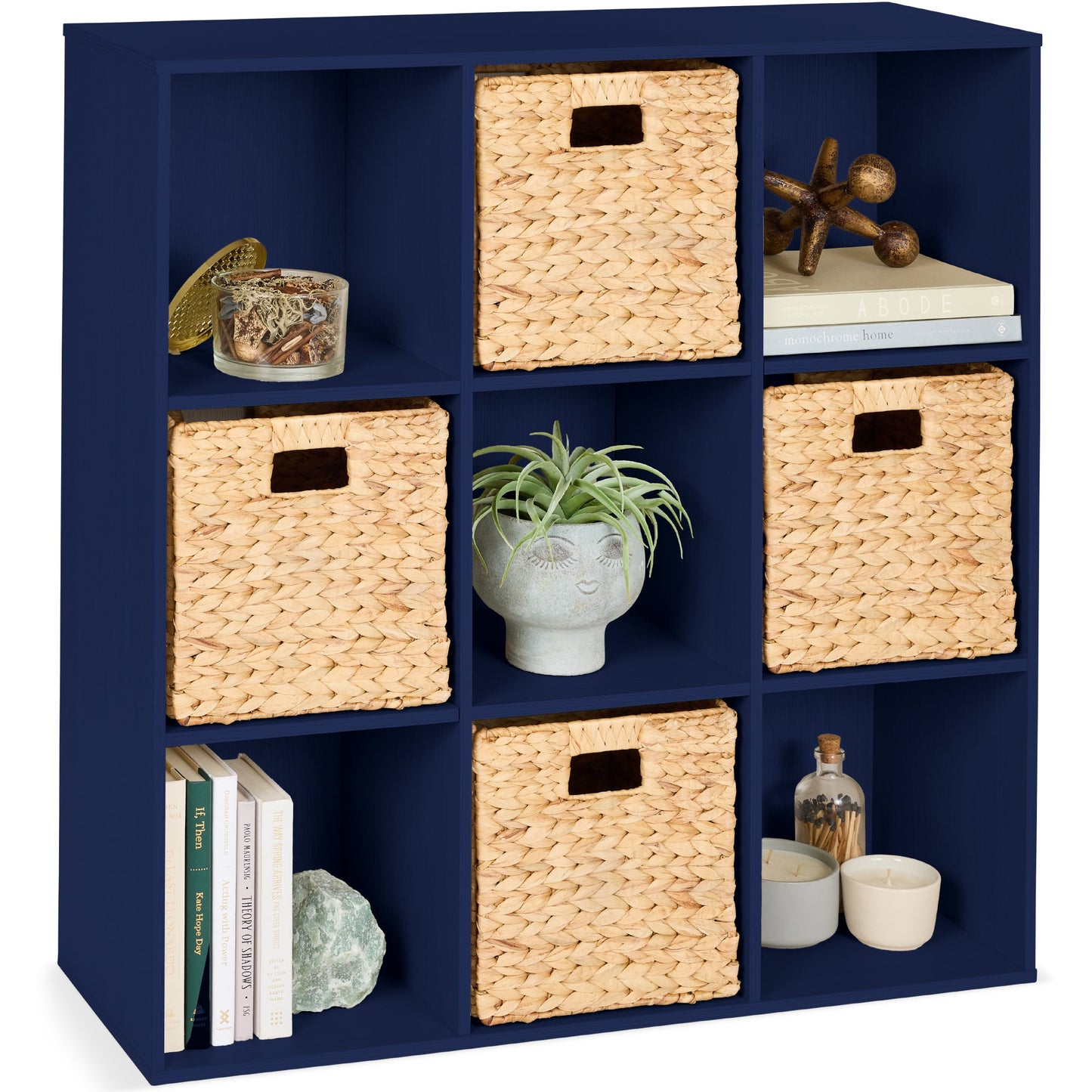 9-Cube Bookshelf, 13.5in Storage Display w/ Removable Panels, Customizable