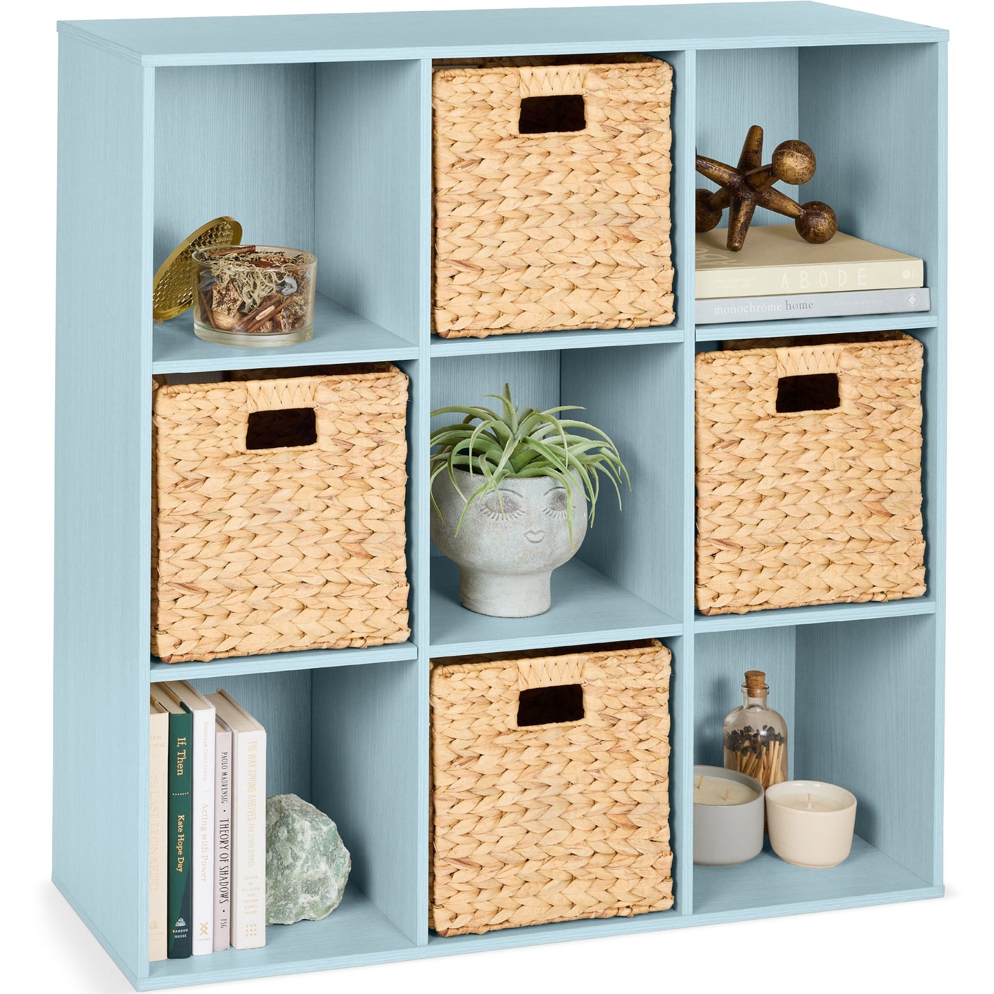 9-Cube Bookshelf, 13.5in Storage Display w/ Removable Panels, Customizable