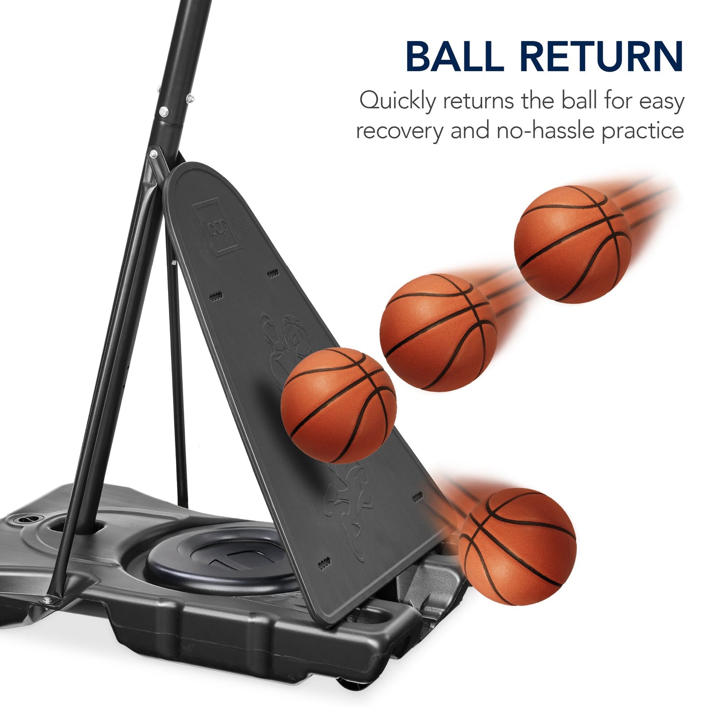 Adjustable 4.4-10ft Basketball Hoop, w/ Shatterproof Backboard,  Ball Return
