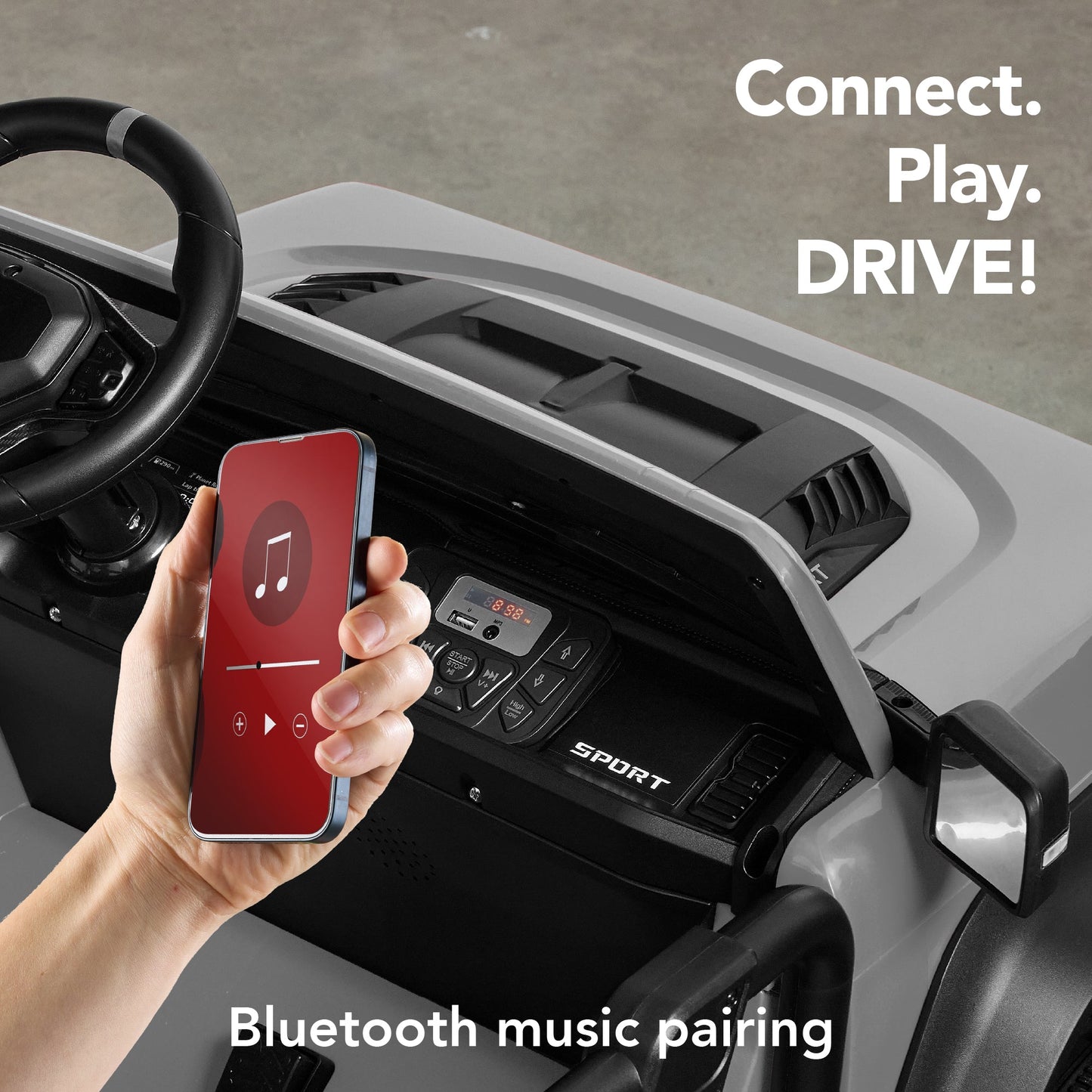 24V 2-Seater Electric Ride-On Car Truck w/ Parent Control, Bluetooth