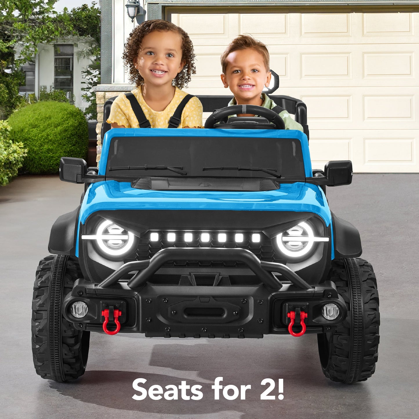 24V 2-Seater Electric Ride-On Car Truck w/ Parent Control, Bluetooth