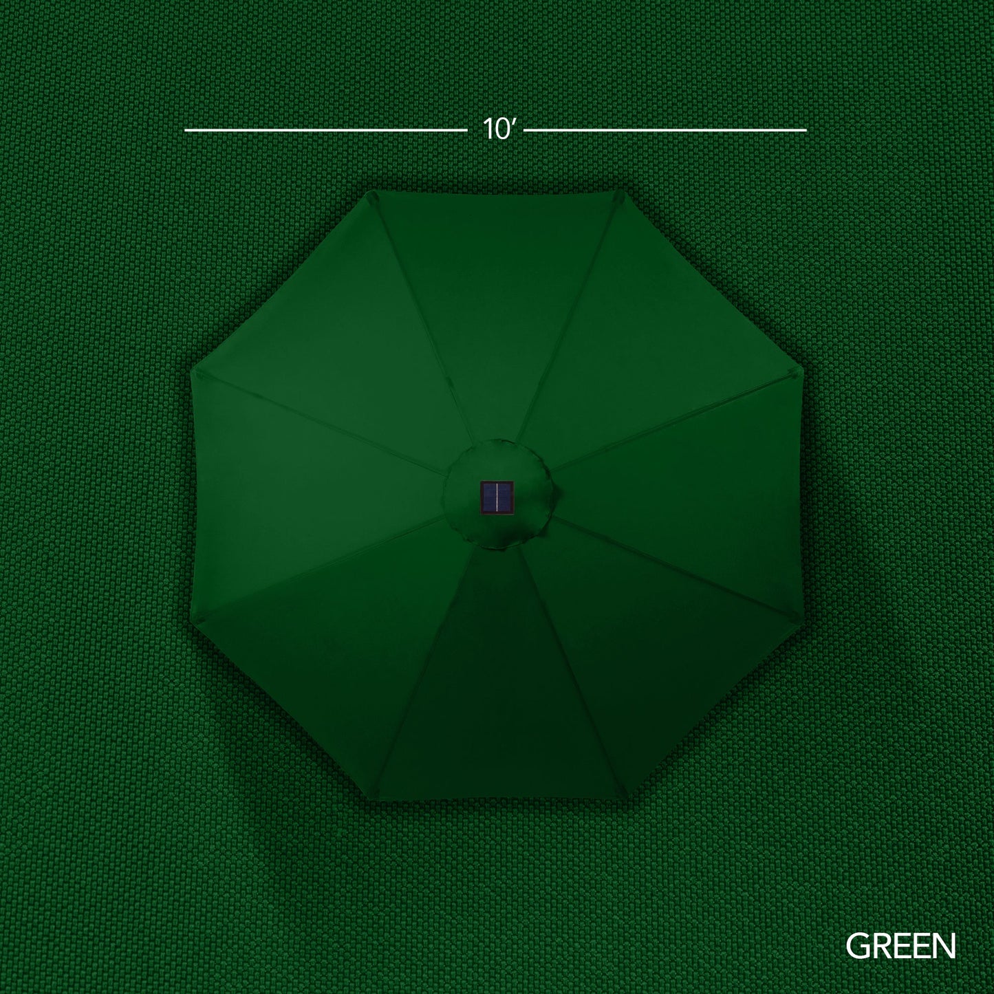 Woodgrain Pattern Solar LED Lighted Patio Umbrella w/ Adjustable Tilt - 10ft