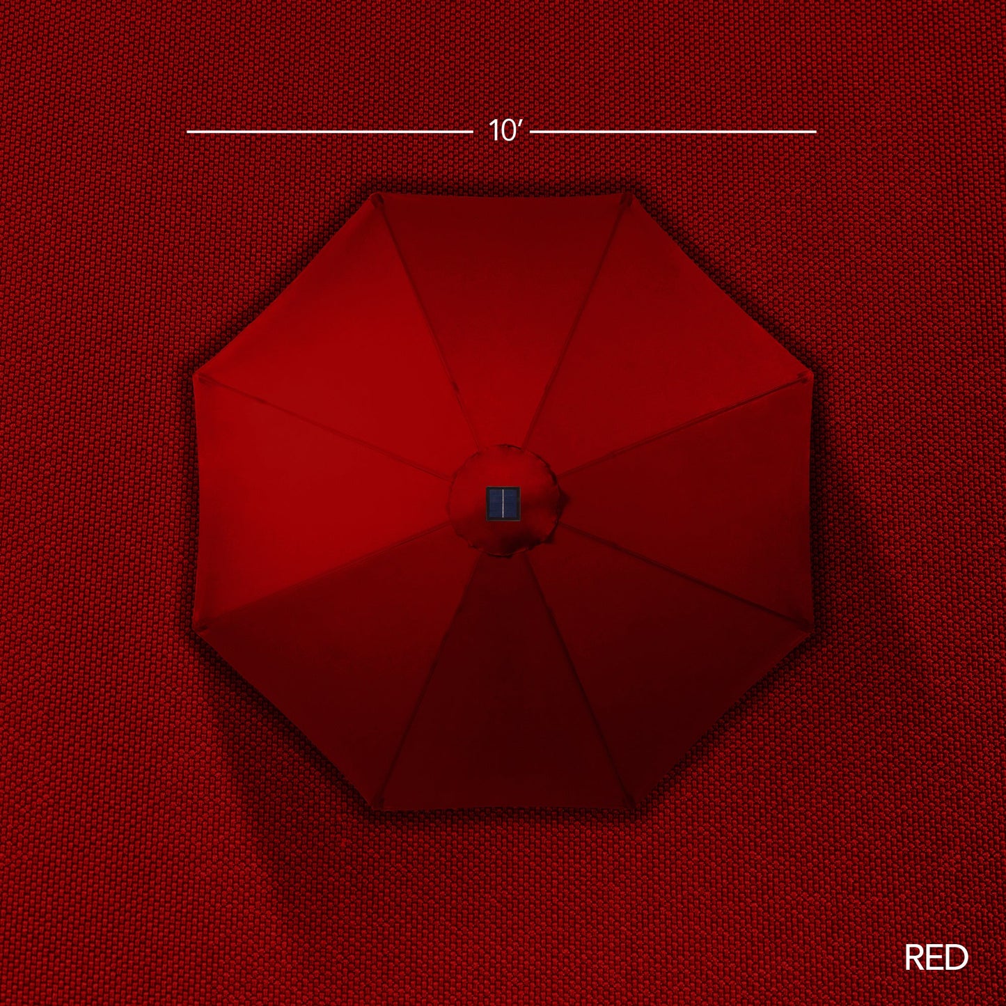 Woodgrain Pattern Solar LED Lighted Patio Umbrella w/ Adjustable Tilt - 10ft