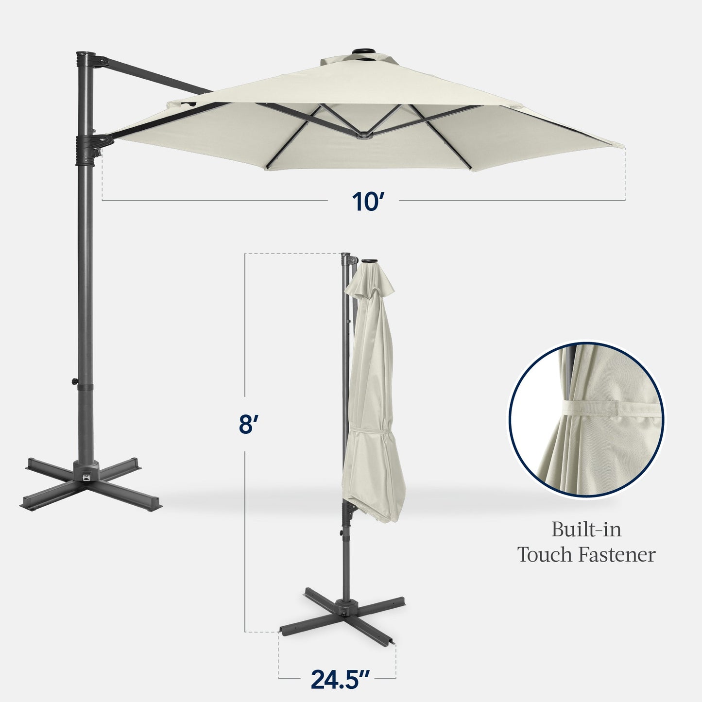 360 Rotating Cantilever Offset Patio Umbrella - 10ft